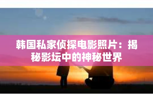 韩国私家侦探电影照片：揭秘影坛中的神秘世界