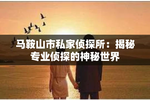 马鞍山市私家侦探所：揭秘专业侦探的神秘世界