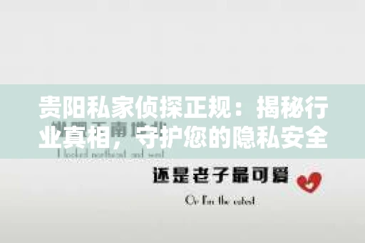 贵阳私家侦探正规：揭秘行业真相，守护您的隐私安全