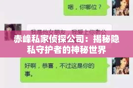 赤峰私家侦探公司：揭秘隐私守护者的神秘世界