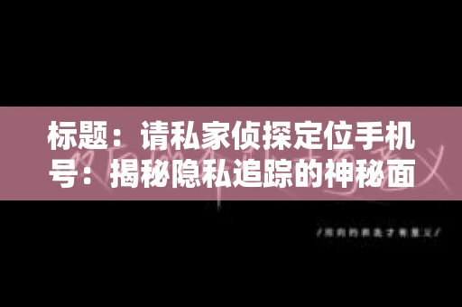 标题：请私家侦探定位手机号：揭秘隐私追踪的神秘面纱