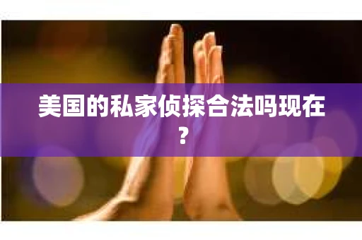 美国的私家侦探合法吗现在？