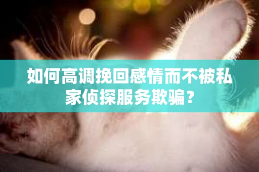 如何高调挽回感情而不被私家侦探服务欺骗？